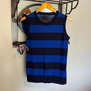 💯 Merino Wool Striped Sleeveless Sweater